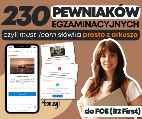 Kurs fiszkowy: 230 PEWNIAKÓW DO EGZAMINU FCE!